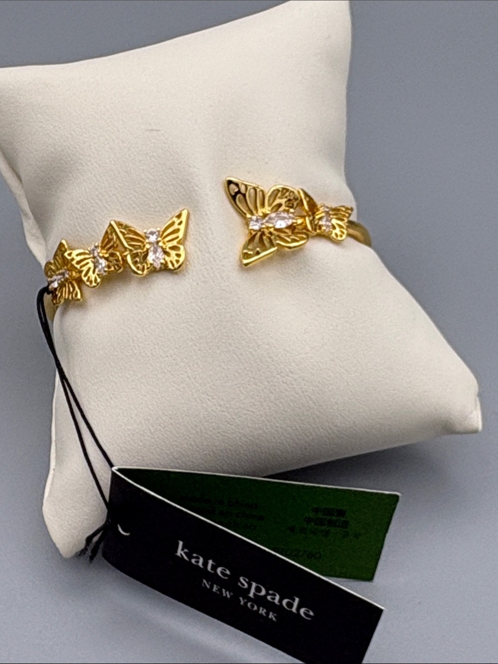 kate spade Gold Tone Hinge Bracelet with Clear Stones
